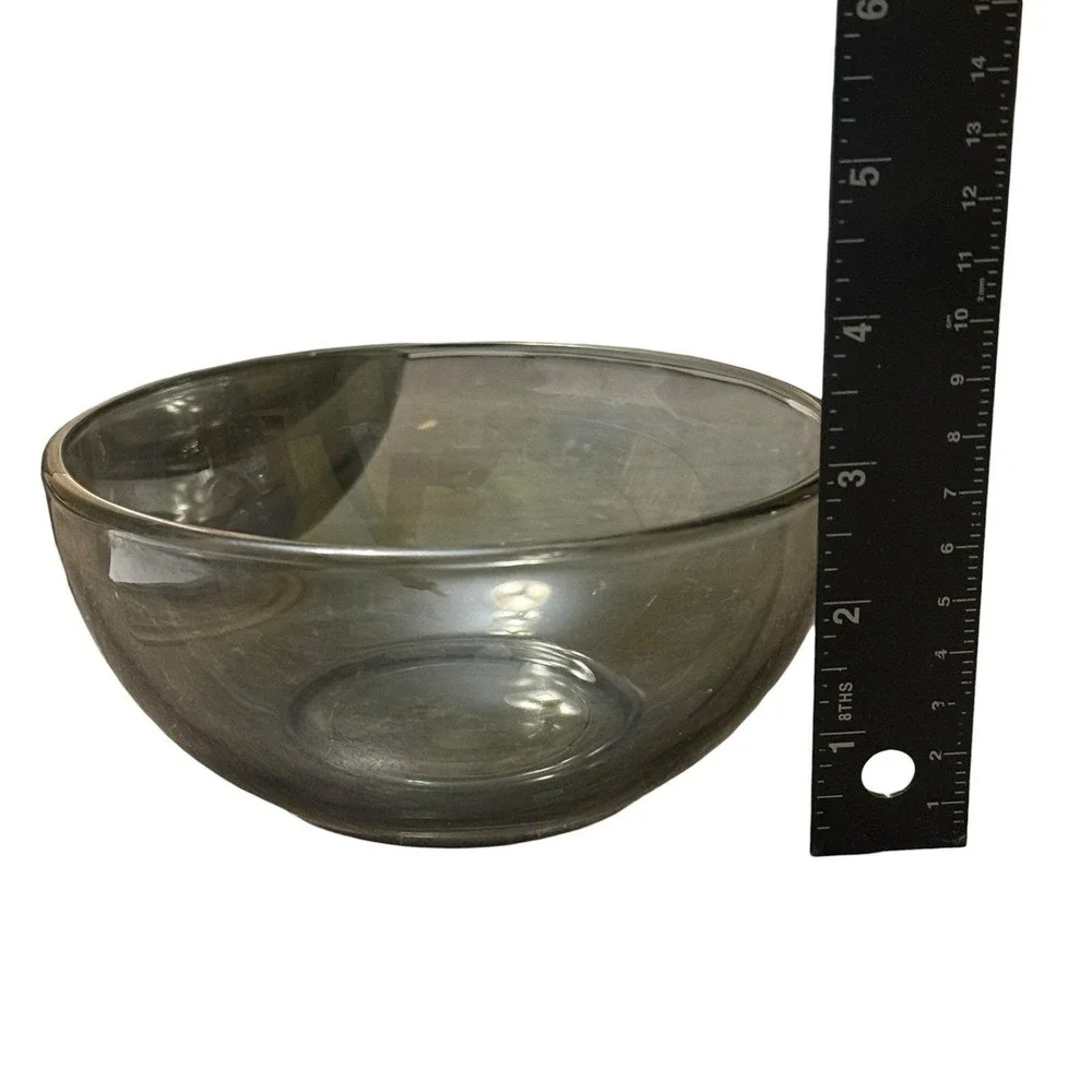 Set‎ Of 3 Vintage Forte Crisa Mexico Smokey Grey Glass 5 7/8